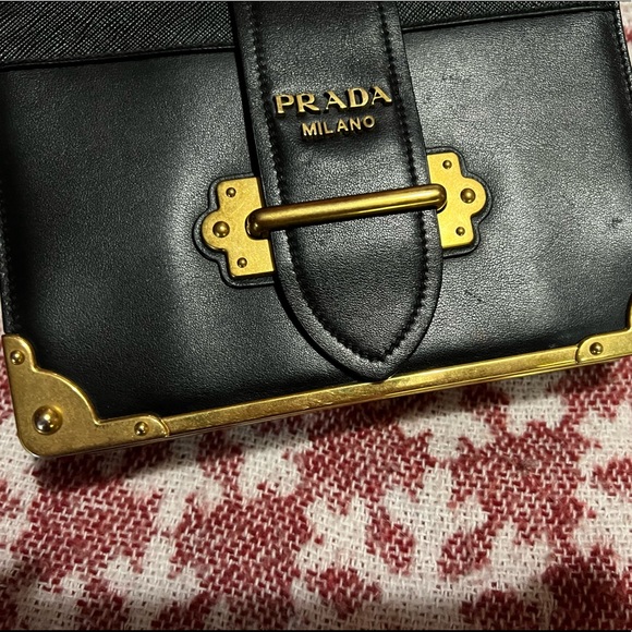 PRADA Cahier Large Black Leather Cross Body Bag - Picture 6 of 16